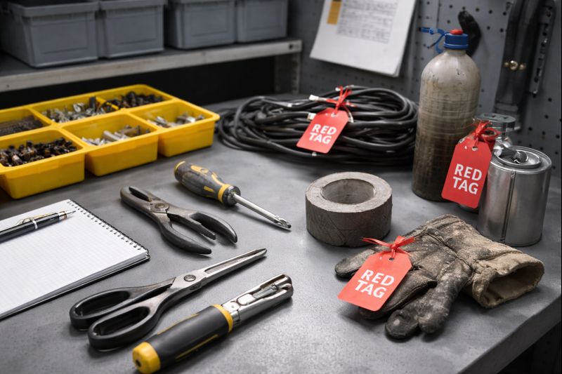 sortiranje potrebnih in nepotrebnih predmetov na delovnem mestu